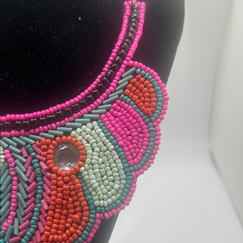 TIBETAN Traditional Beaded Statement Bib Collar Necklace - Picture 4 of 7